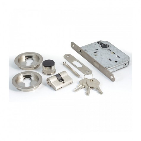 KIT PUERTA CORREDERA C/CILINDRO NIQUEL SATINADO 7091 HD