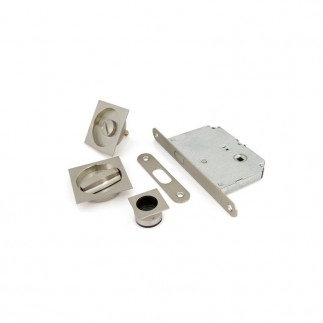 KIT PUERTA CORREDERA CUADRADO FRENTE 16MM. NIQUEL SATINADO 7054 HD