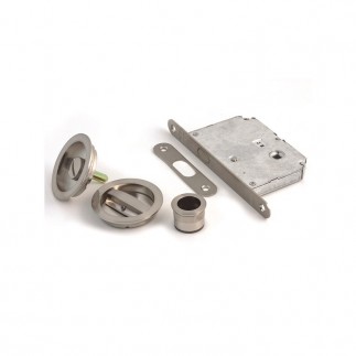 KIT PUERTA CORREDERA REDONDA FRENTE 16MM. NIQUEL SATINADO 7031 HD