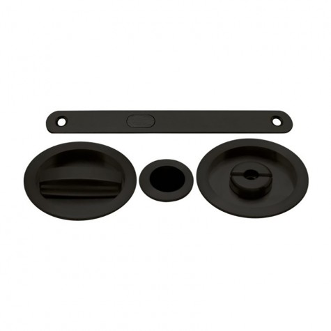 KIT PUERTA CORREDERA REDONDA SVKITRNEGR 35MM. NEGRA JANDEL