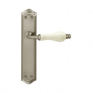 J.MANILLAS C/PLACA EQ-0206CMAT CRAQUELE BLANCA CROMO MATE JANDEL