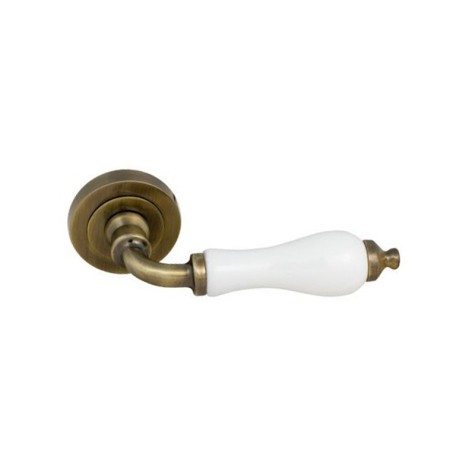 J.MANILLAS ROSETA BRONCE PORCELANA BLANCA 4234 DiMani