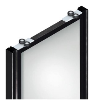 KIT PUERTA CORREDERA RECTO KP-TR16MIN-75 NEGRO 35M000AM9 SYSKOR