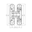 BISAGRA INVISIBLE K8060 CS (PUERTA) 5 PIV. 3 REG. CROMO SAT. KRONA