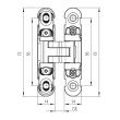 BISAGRA INVISIBLE K6100 CS (MUEBLE/ARMARIO) 5 PIV. 3 REG. CROMO SAT (KUBIKINA) KRONA
