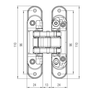 BISAGRA INVISIBLE K8060 NO (PUERTA) 5 PIV. 3 REG. NEGRA KRONA 2
