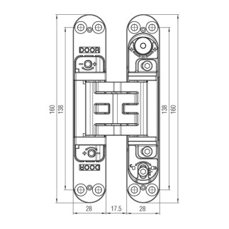 BISAGRA INVISIBLE K5080 NR (PTA.ENTRADA) 5 PIV. 3 REG. NEGRA KRONA 2