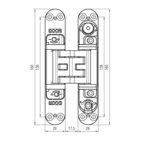 BISAGRA INVISIBLE K5080 NR (PTA.ENTRADA) 5 PIV. 3 REG. NEGRA KRONA