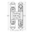 BISAGRA INVISIBLE K5080 NR (PTA.ENTRADA) 5 PIV. 3 REG. NEGRA KRONA