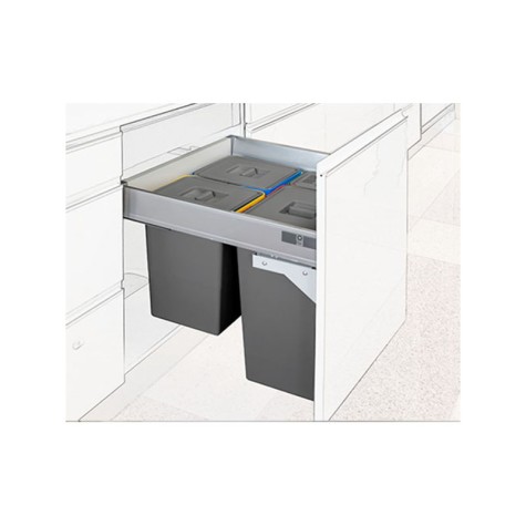 CONTENEDOR RESIDUOS 8+12+12+24L. MOD.60 SQUARE F33056 P400