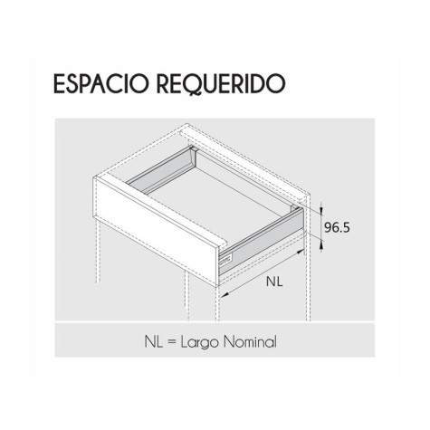 CAJON METALICO GRIS KIT 83X450 MM. DRAGON BOX MM01450A-G P400