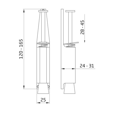 RETENEDOR DE PIE 10-120X25 CROMO MATE COD. 8182 AMIG