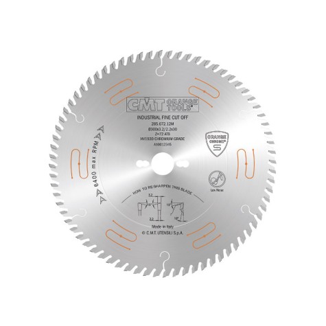 SIERRA CIRCULAR DIENTE ALTERNO CROMADA Y SILENCIOSA 285.672.12M 300X30XZ72 ATB  CMT