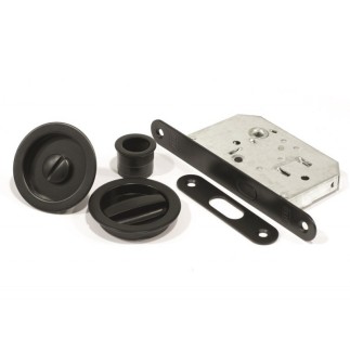 KIT PUERTA CORREDERA REDONDA FRENTE 20MM. NEGRO 7184 HD