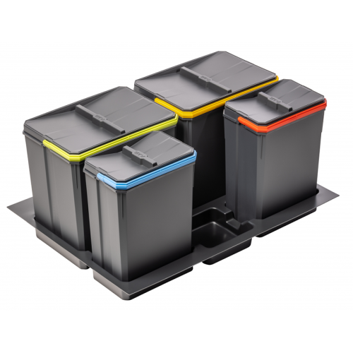 BASE C/CONTENEDORES BASURA H266 AXISPACE 700MM ANTRACITA PB-AS-700-2X15L-2X7L-45 GTV