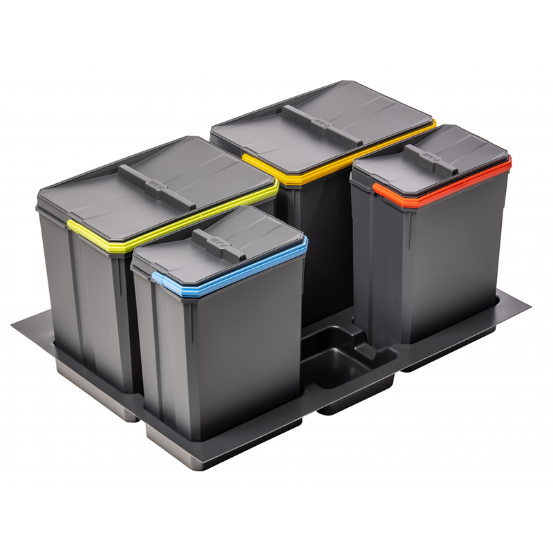 BASE C/CONTENEDORES BASURA H266 AXISPACE 700MM ANTRACITA PB-AS-700-2X15L-2X7L-45 GTV