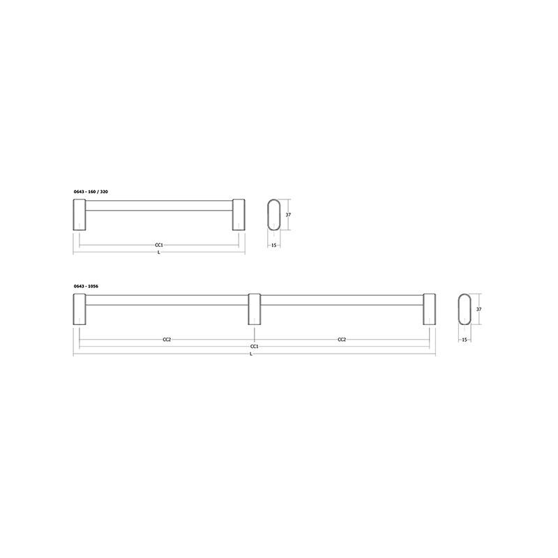 TIRADOR LINKK INOX LOOK 160-175MM. 0643160L24 VIEFE