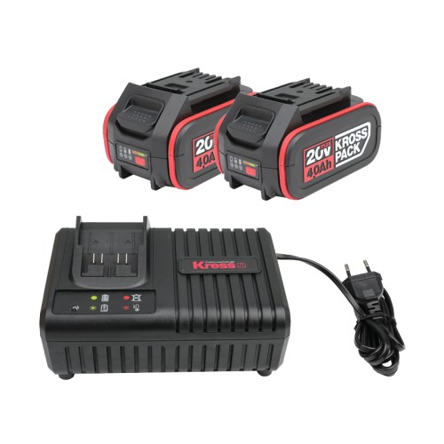 CONJUNTO CARGADOR Y 2 BATERIAS KAD21 20V. 4,0AH 11046702000 KRESS