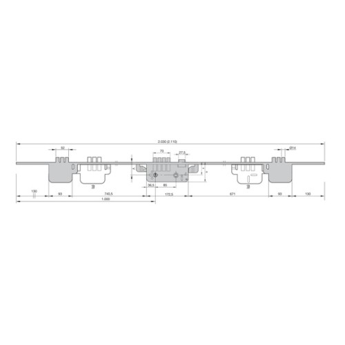CERRADURA SEGURIDAD LATONADA 3 PUNTOS REF.8922-80 YL6-70 M3 C/LARGO 40 F/AL. YALE AZBE 2