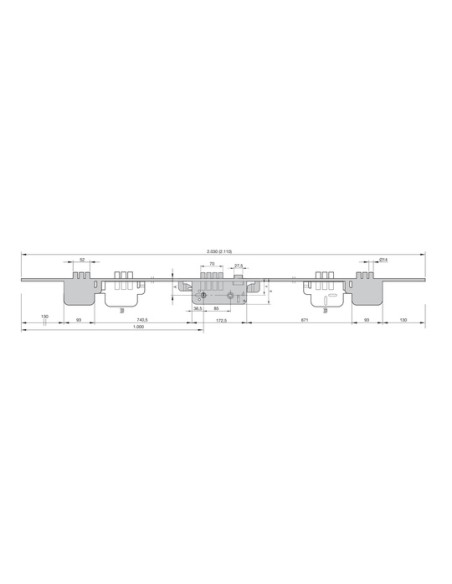 CERRADURA SEGURIDAD LATONADA 3 PUNTOS REF.8922-80 YL6-70 M3 C/LARGO 40 F/AL. YALE AZBE