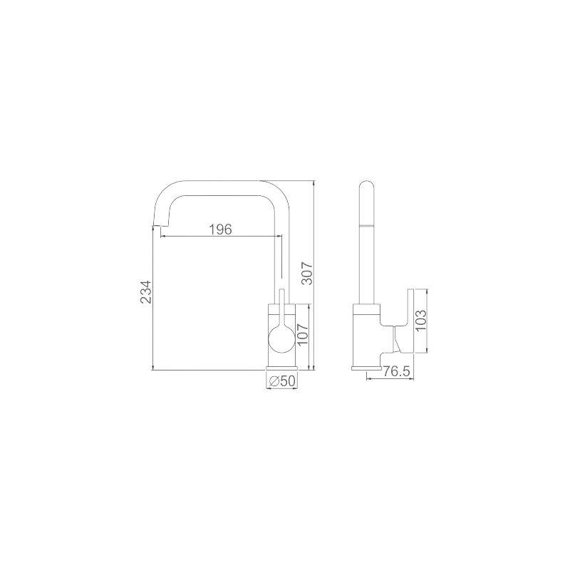 GRIFO MONOMANDO FREGADERO CROMADO INOX 304 M22105A P685