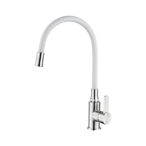 GRIFO MONOMANDO FREGADERO FLEXIBLE INOX 304-BLANCO M22119-3