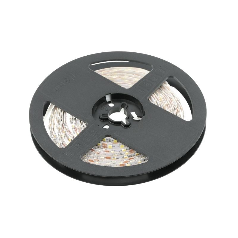 ROLLO 5 M.TIRA LED 53W 3200K 12V IP20 LD-3014-1200-20-CB LUZ CALIDA 10MM. GTV