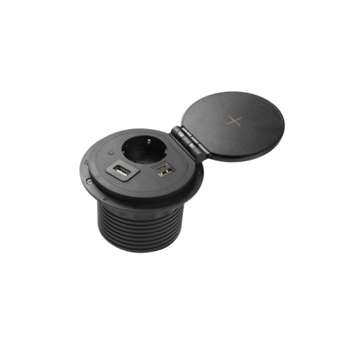 ENCHUFE P/MUEBLE EMPOTRADO CHARGER PLUS NEGRO AE-BPW1SACP-20 GTV