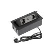 ENCHUFE P/MUEBLES EMPOTRADO RECTANGULAR NEGRO SOFT AE-PBSUC2GS-20NM GTV