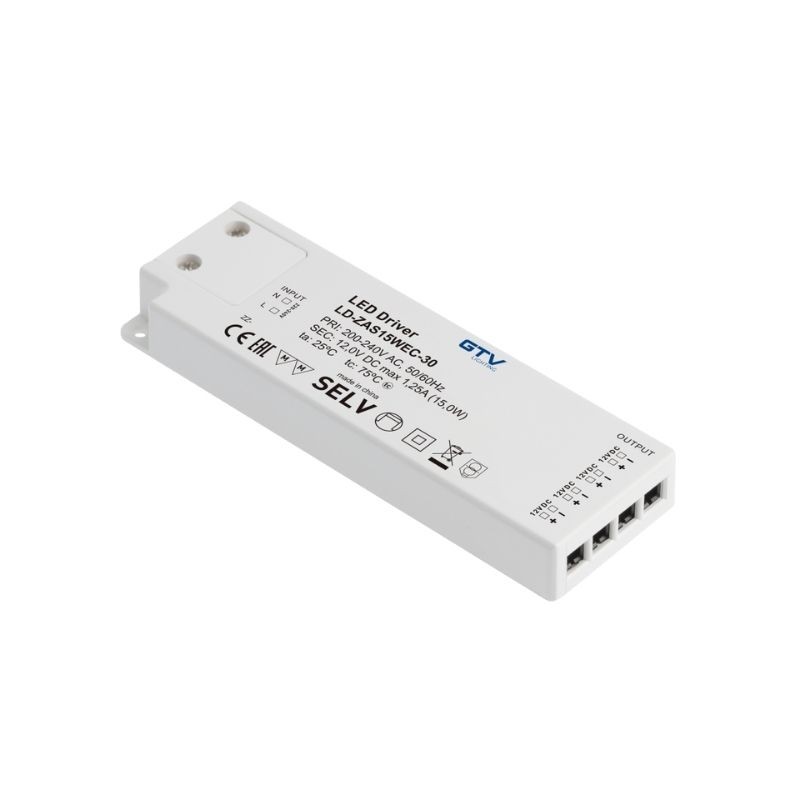 TRANSFORMADOR/CONVERTIDOR LED EASY 12V 15W LD-ZAS15WEC-30 GTV