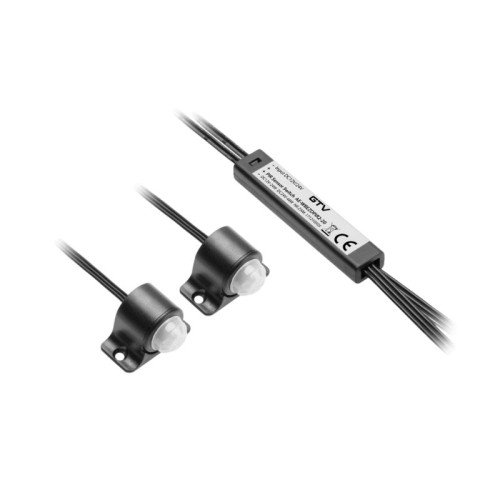 INTERRUPTOR SIN CONTACTO PIR 2 SENSORES, CABLES DE 2M, AE-WBEZDPIR2-20 NEGRO