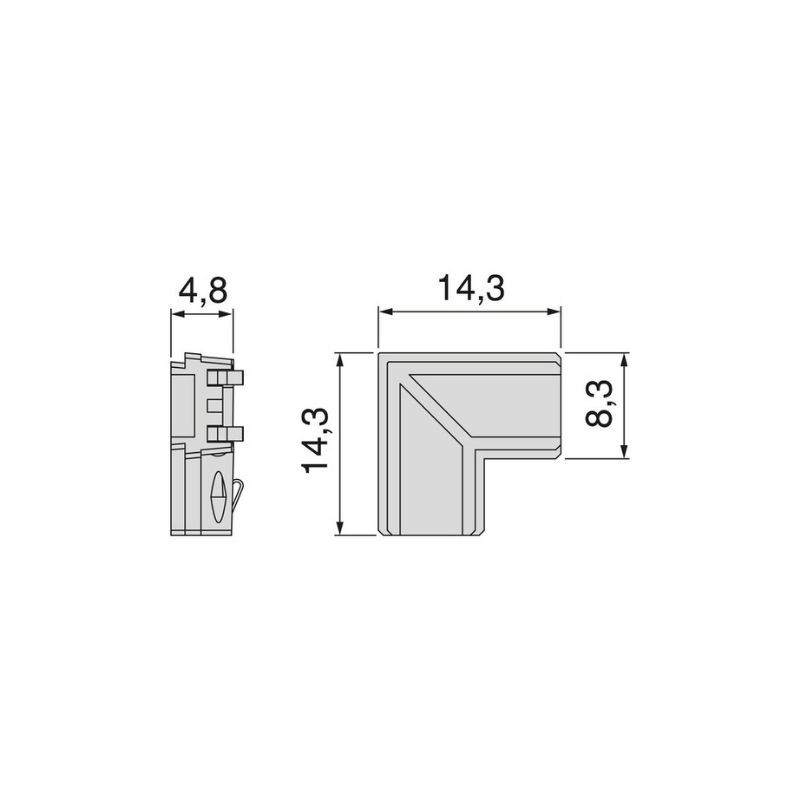 CONECTOR/EMPALME ESCUADRA LED PYXIS 24V. 5227920 EMUCA