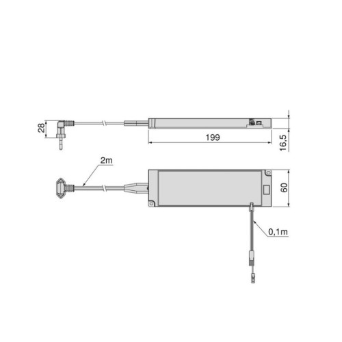 TRANSFORMADOR/CONVERTIDOR LED CABLE 60W 24V PYXIS 5152620 EMUCA 2
