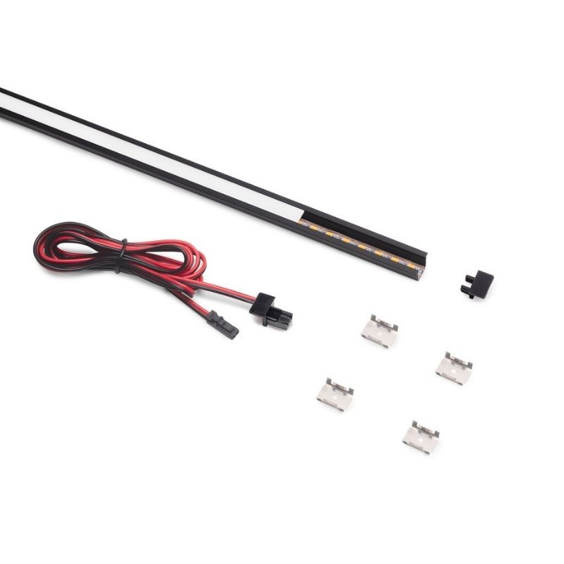 PERFIL LED EMBUTIR C/LED 24V. PYXIS B/CALIDO 2700K NEGRO 23W. 2,90MT 5225367 EMUCA