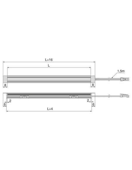 PERFIL LED EMBUTIR C/LED 24V. PYXIS B/CALIDO 2700K PLATA MATE 23W 2,30MT 5225262 EMUCA .