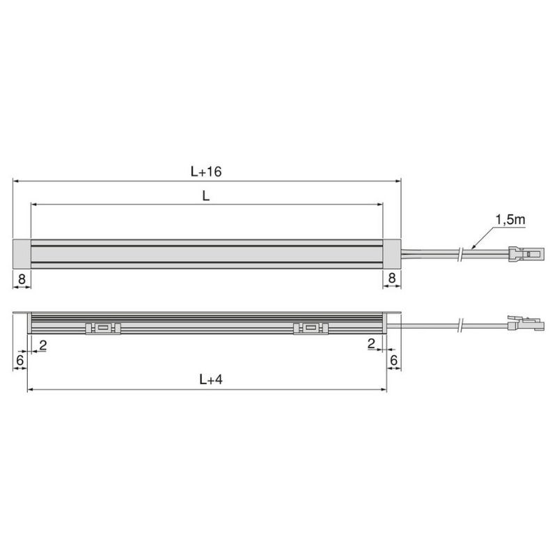 PERFIL LED EMBUTIR C/LED 24V. PYXIS B/NATURAL 4000K PLATA MATE 23W 2,90MT 23W. 5225162 EMUCA