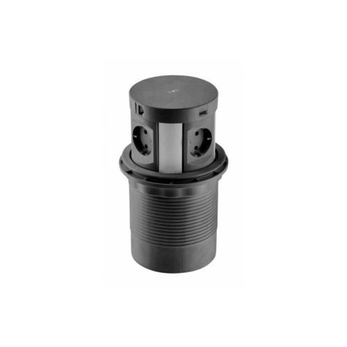 ENCHUFE P/MUEBLE EMPOTRADO CONFORT PLUS NEGRO AE-BPW4S120P-20 GTV