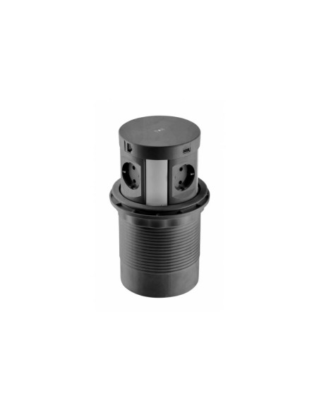 ENCHUFE P/MUEBLE EMPOTRADO CONFORT PLUS NEGRO AE-BPW4S120P-20 GTV