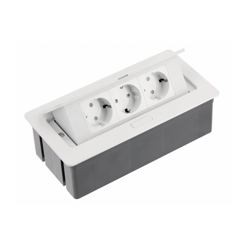 ENCHUFE P/MUEBLE EMPOTRADO RECTANGULAR SOFT BLANCO AE-PBSC3GS-10 GTV
