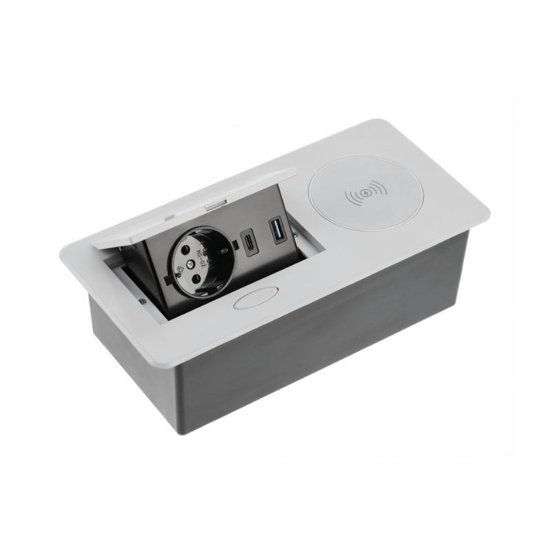 ENCHUFE P/MUEBLE EMPOTRADO RECTANGULAR GRIS AVARO PLUS,C/INDUCCIÓN AE-PB1SAVAP-53 GTV