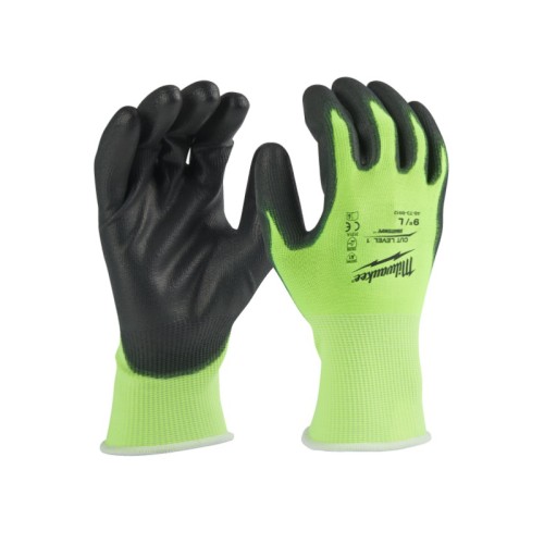 PAR GUANTES ANTICORTE ALTA VISIBILIDAD NIVEL A T.10/XL HI-VIS CUT A GLOVES 4932479919 MILWAUKEE