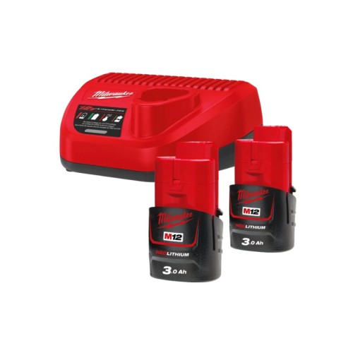 KIT CARGADOR 12V + 2 BATERIAS 3AH M12NRG-302 4933451902 MILWAUKEE