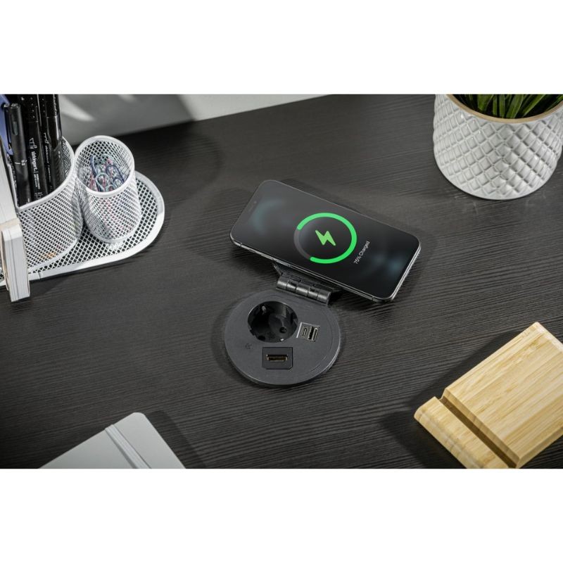 ENCHUFE P/MUEBLE EMPOTRADO CHARGER PLUS NEGRO AE-BPW1SACP-20 GTV