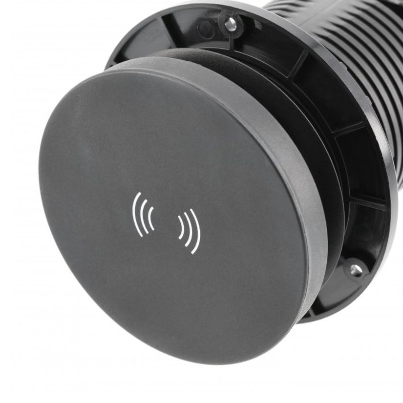 ENCHUFE P/MUEBLE EMPOTRADO VERTIKAL CAMINO D.80MM C/INDUCCION NEGRO AE-BPW2SCAM-20 GTV