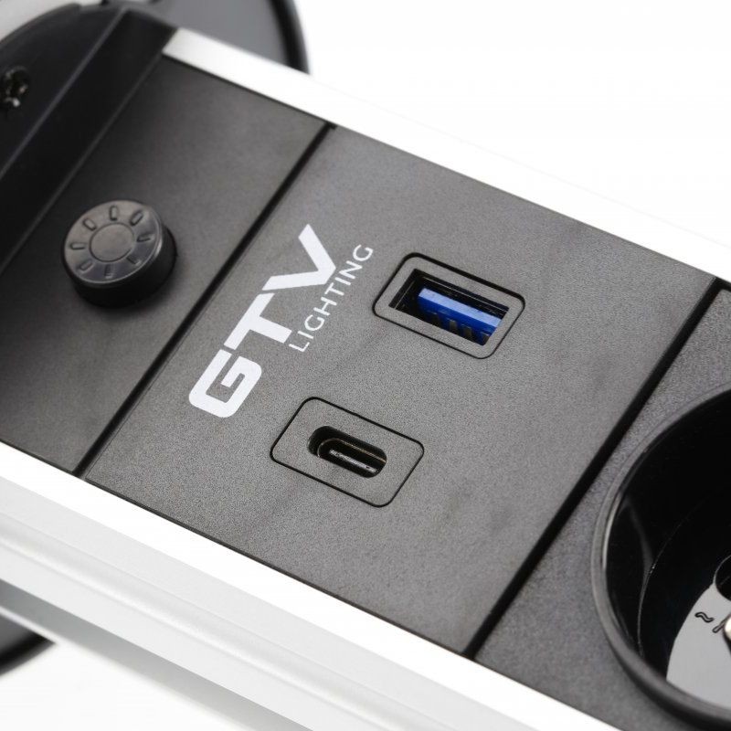 ENCHUFE P/MUEBLE EMPOTRADO VERTIKAL CAMINO D.80MM C/INDUCCION NEGRO AE-BPW2SCAM-20 GTV