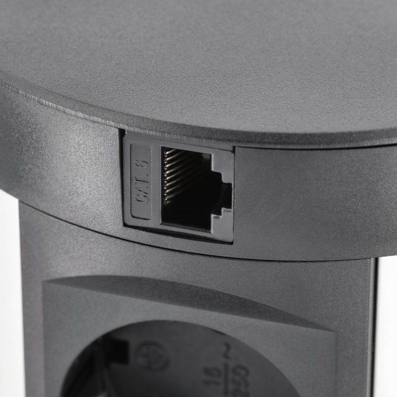 ENCHUFE P/MUEBLE EMPOTRADO CONFORT PLUS NEGRO AE-BPW4S120P-20 GTV