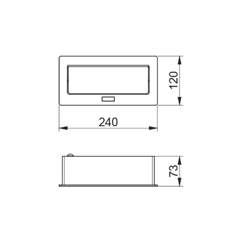 ENCHUFE P/MUEBLE EMPOTRADO RECTANGULAR C/CEPILLO ALUMINIO AE-PBC3GS2U-53BKS GTV