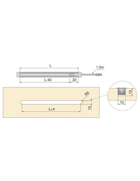 SENSOR/INTERRUPTOR DIMMER C/CABLE P/EMBUTIR PYXIS 24V. NEGRO 5228217 EMUCA