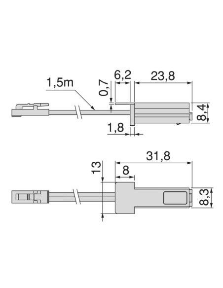 SENSOR/INTERRUPTOR DIMMER C/CABLE P/EMBUTIR PYXIS 24V. PLATA 5228221 EMUCA