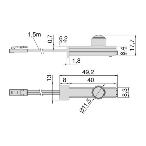SENSOR/INTERRUPTOR MOVIMIENTO C/CABLE P/EMBUTIR PYXIS 24V. NEGRO 5228317 EMUCA 2